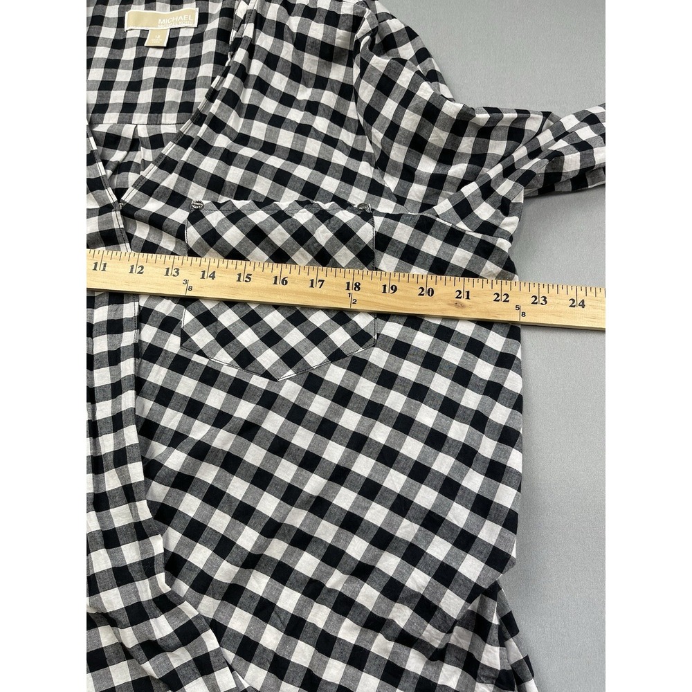 Michael Kors Womens Shirt 12 Gingham Plaid Buffalo Check Wrap Country Festival - Picture 6 of 9